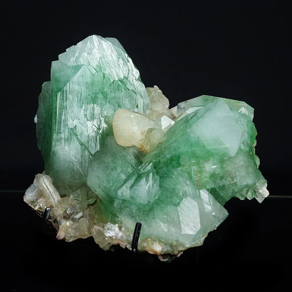 Rare Green Apophyllite with Stilbite Natural Mineral Specimen - image 2