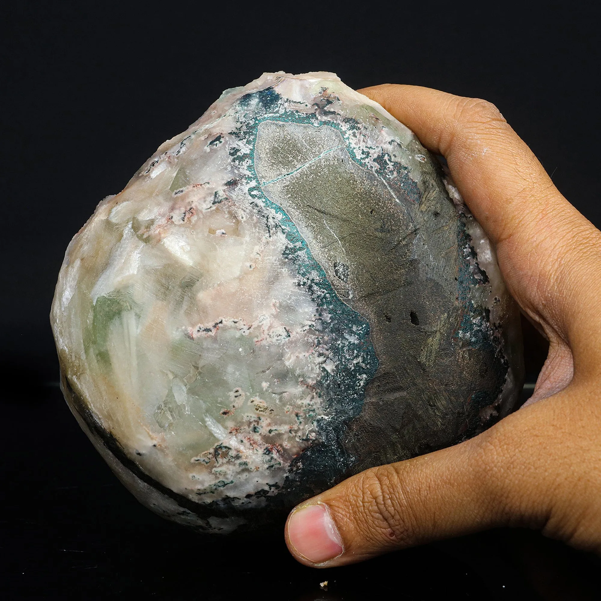 Rare Green Apophyllite with Stilbite Natural Mineral Specimen - image 5