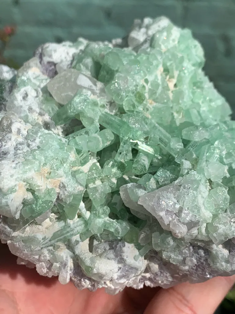 Rare Green Bunchy Tourmaline With Lepidolite and Quartz Specimen from Afghanistan , Collection Grade - image 10