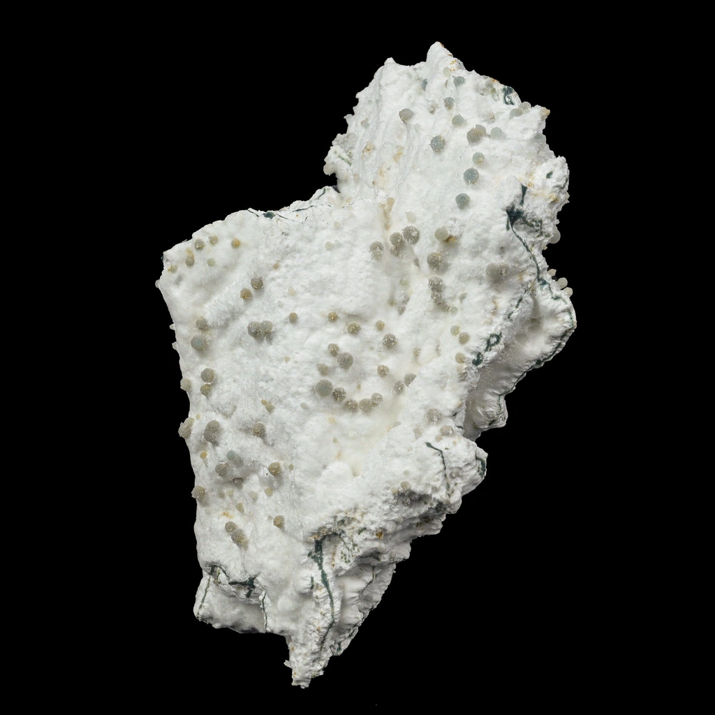Rare Green Chalcedony on Okenite – Fibrous Indian Zeolite Mineral Specimen - image 3