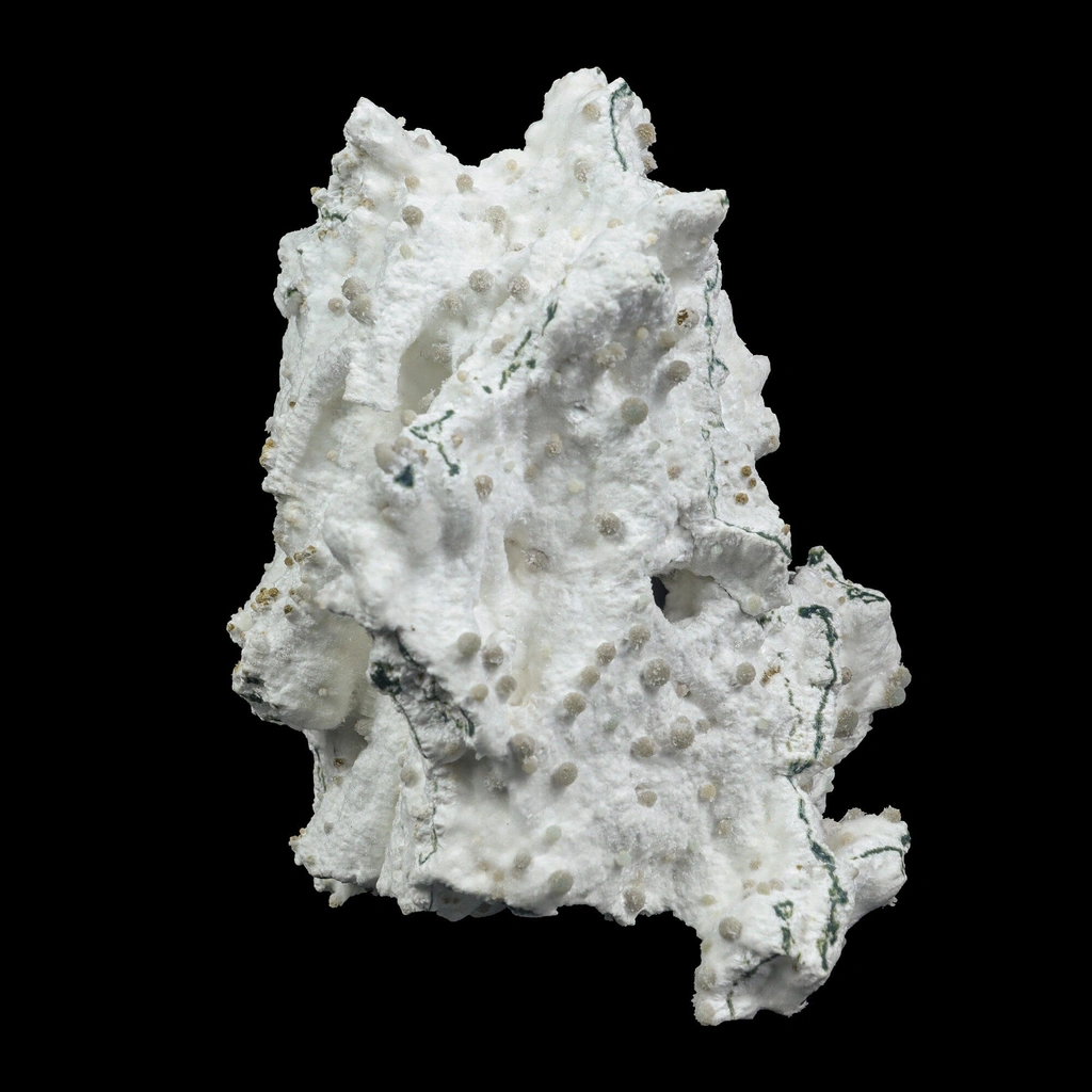 Rare Green Chalcedony on Okenite – Fibrous Indian Zeolite Mineral Specimen - image 2
