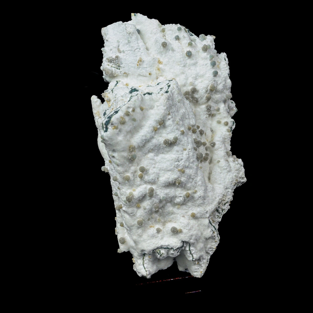 Rare Green Chalcedony on Okenite – Fibrous Indian Zeolite Mineral Specimen - image 2