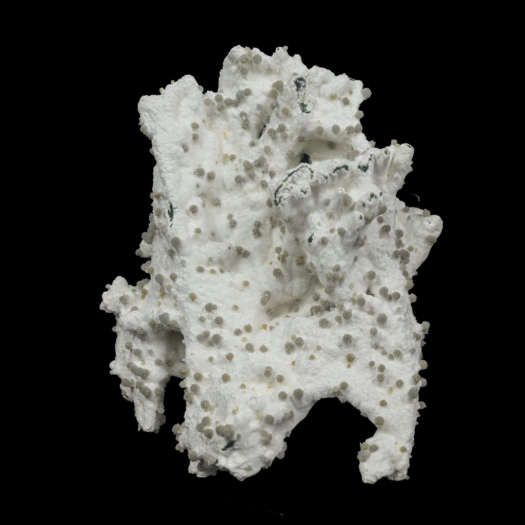 Rare Green Chalcedony on Okenite – Fibrous Indian Zeolite Mineral Specimen - image 3