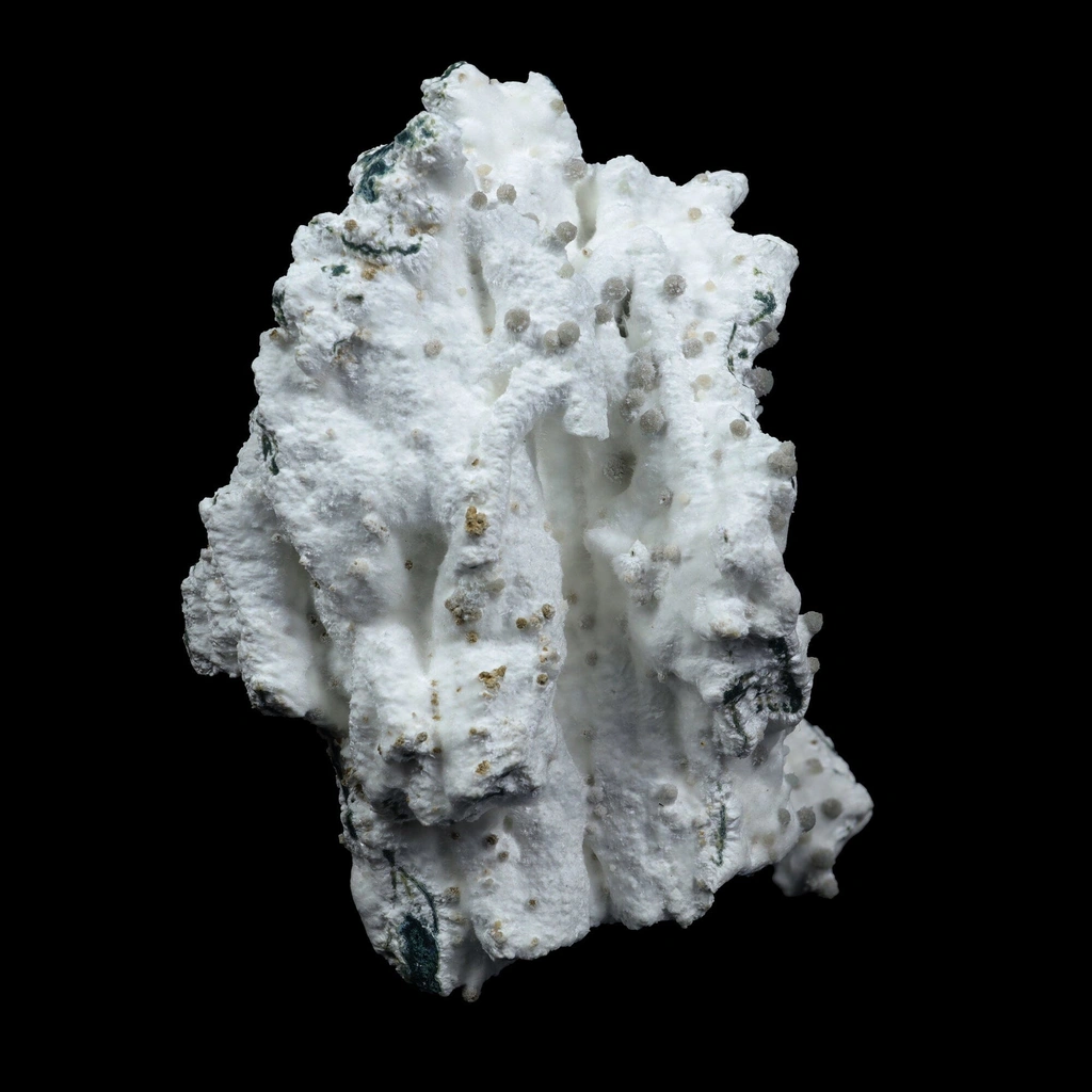 Rare Green Chalcedony on Okenite – Fibrous Indian Zeolite Mineral Specimen - image 3