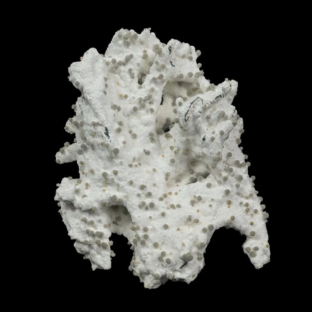 Rare Green Chalcedony on Okenite – Fibrous Indian Zeolite Mineral Specimen image