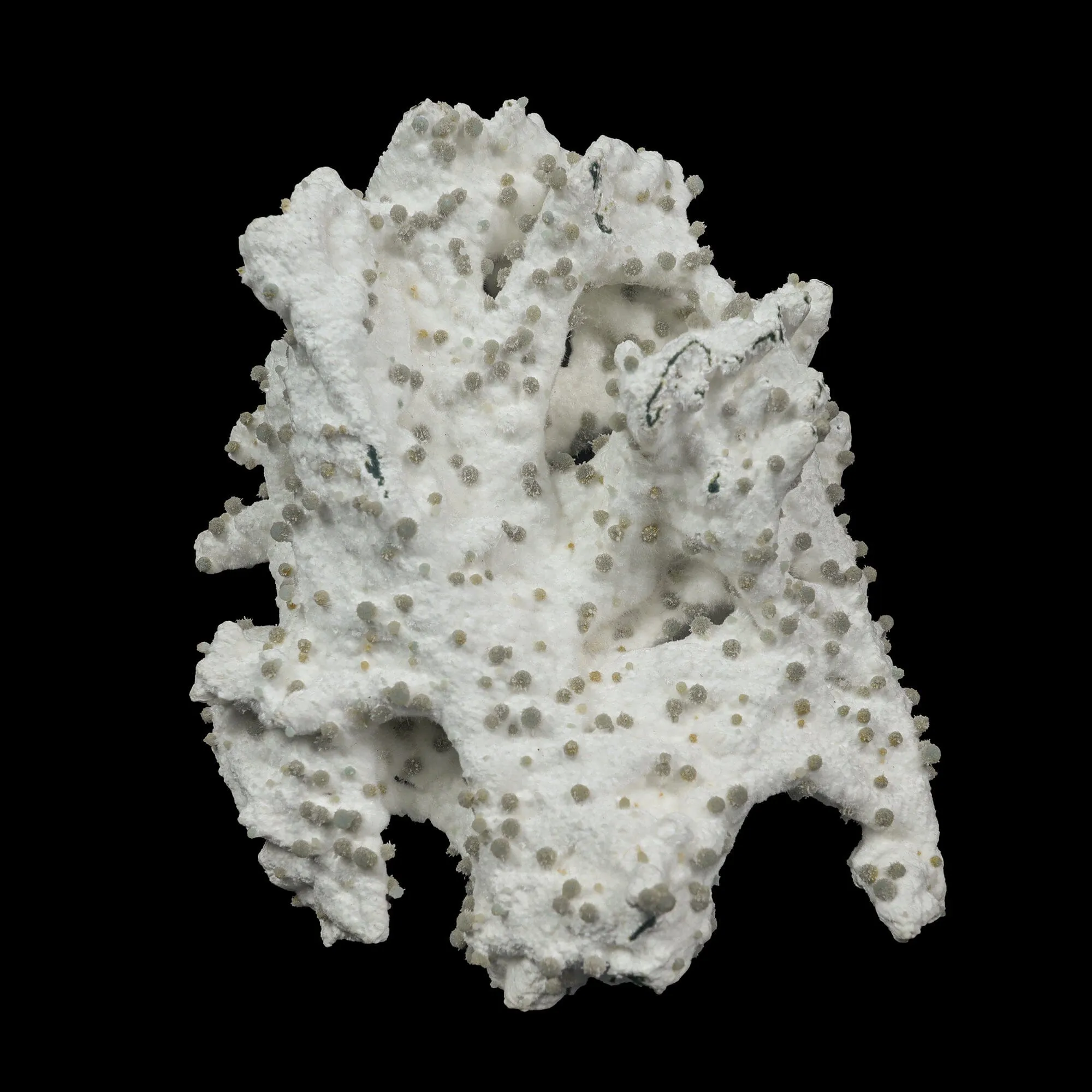 Rare Green Chalcedony on Okenite – Fibrous Indian Zeolite Mineral Specimen - image 1