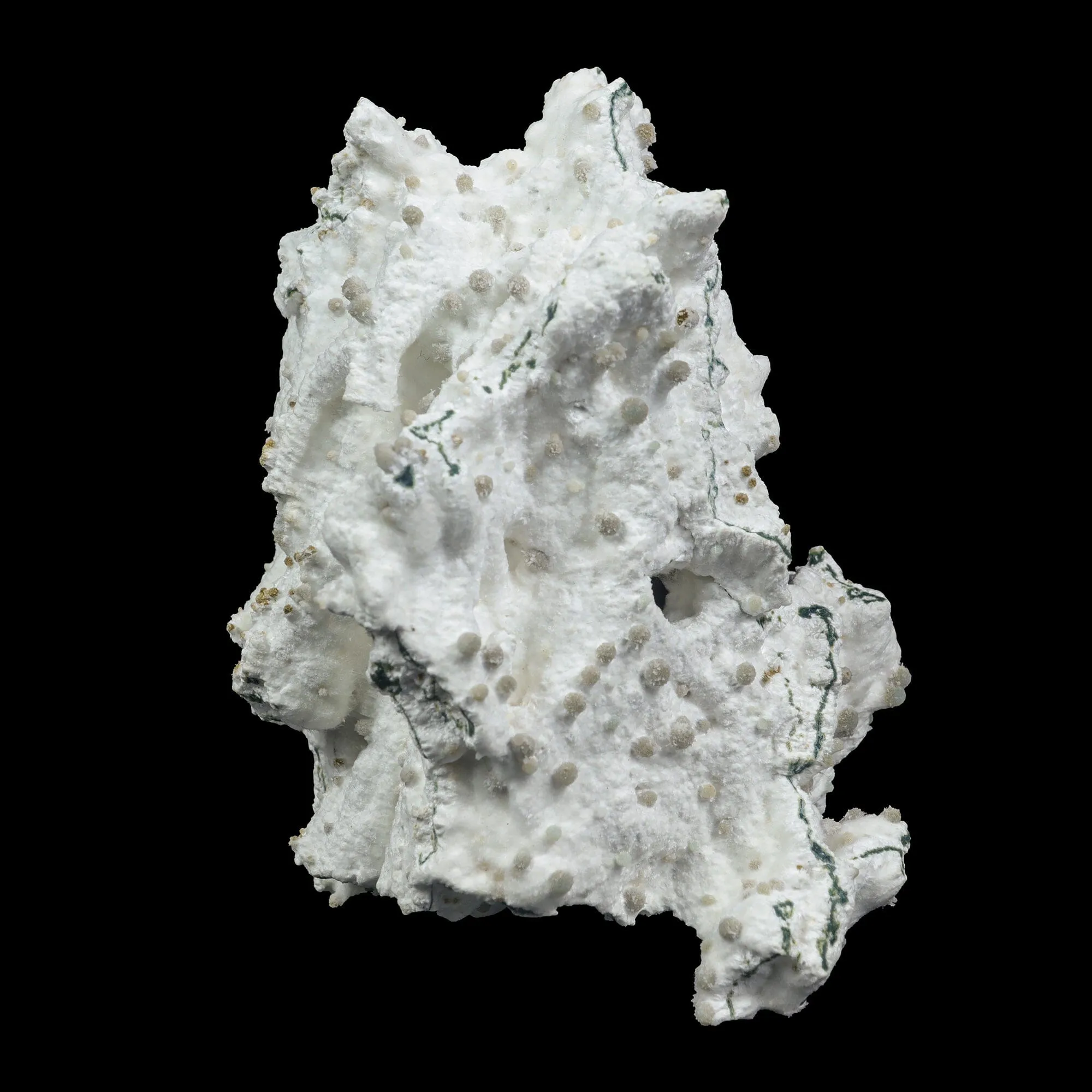 Rare Green Chalcedony on Okenite – Fibrous Indian Zeolite Mineral Specimen - image 2