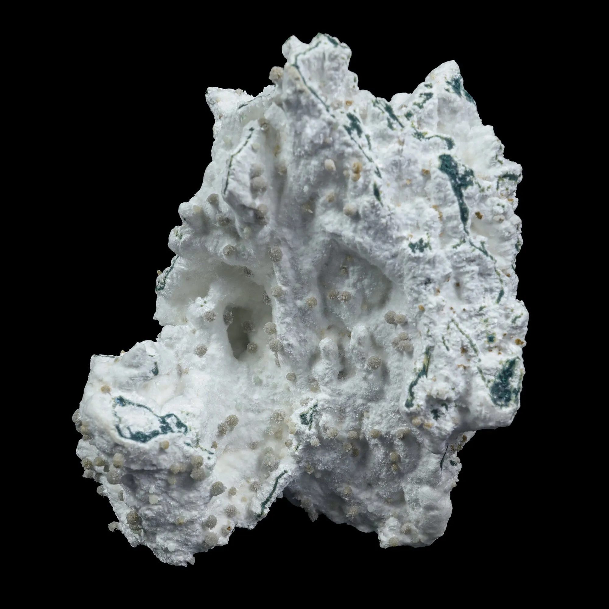 Rare Green Chalcedony on Okenite – Fibrous Indian Zeolite Mineral Specimen - image 4