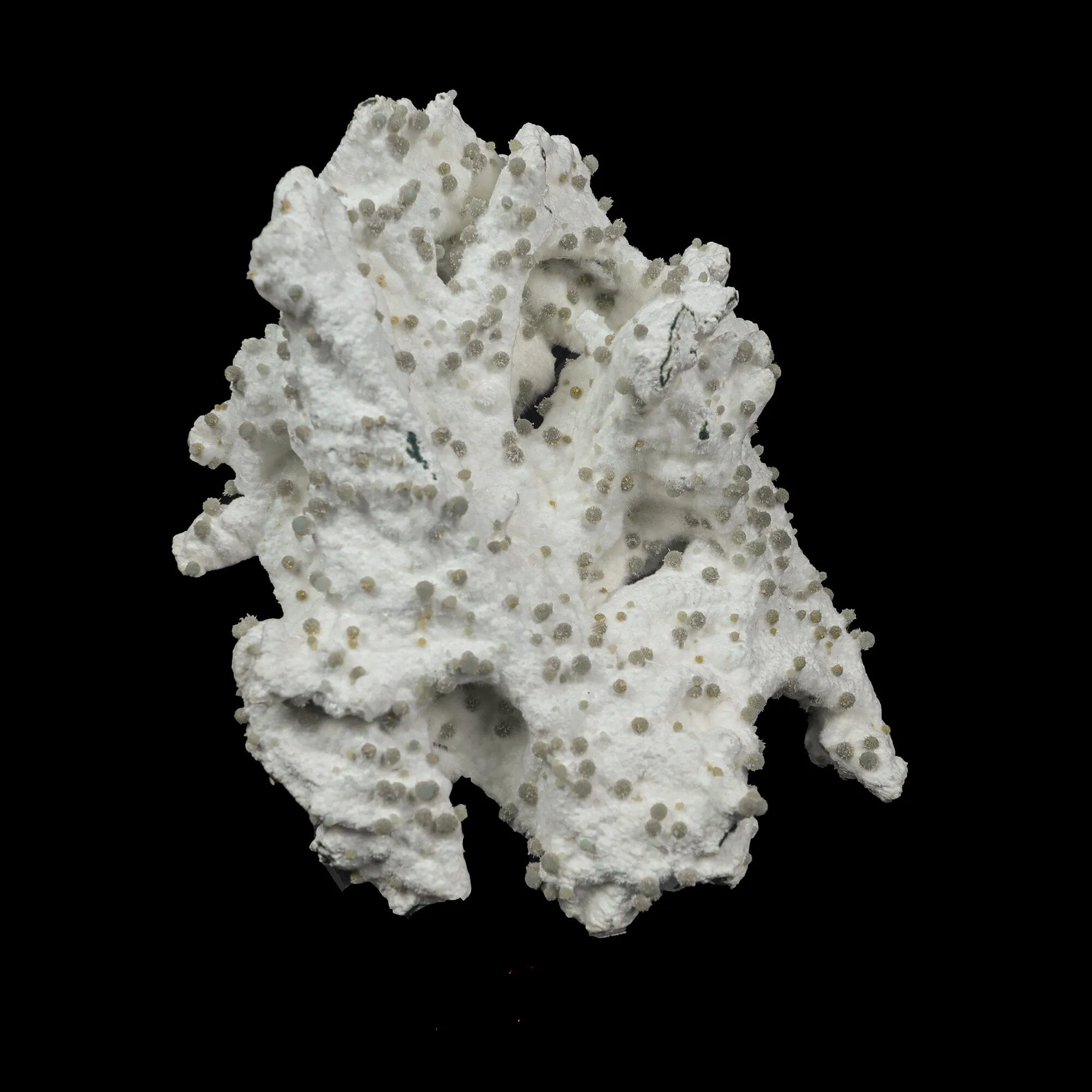 Rare Green Chalcedony on Okenite – Fibrous Indian Zeolite Mineral Specimen - image 2