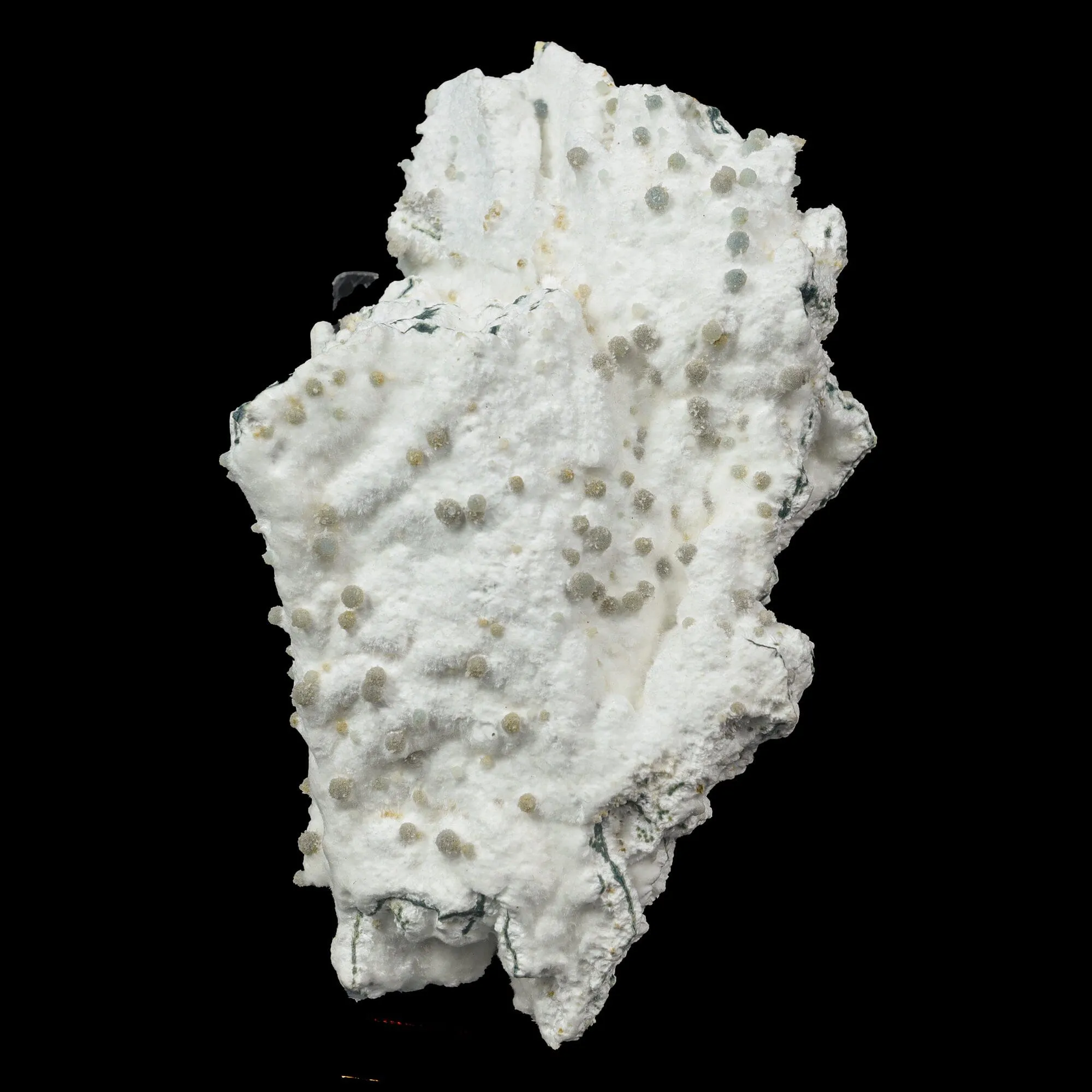 Rare Green Chalcedony on Okenite – Fibrous Indian Zeolite Mineral Specimen - image 1