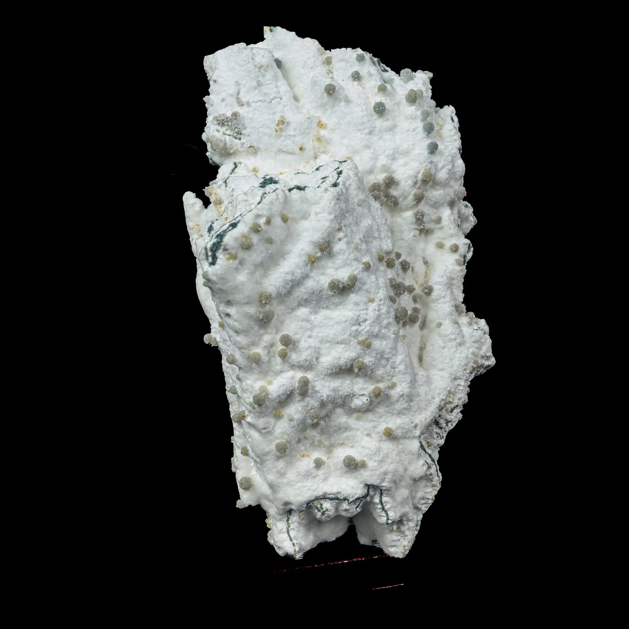 Rare Green Chalcedony on Okenite – Fibrous Indian Zeolite Mineral Specimen - image 2