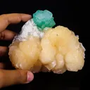 Rare Green Floral Apophyllite with Stilbite Natural Mineral Specimen - image 4