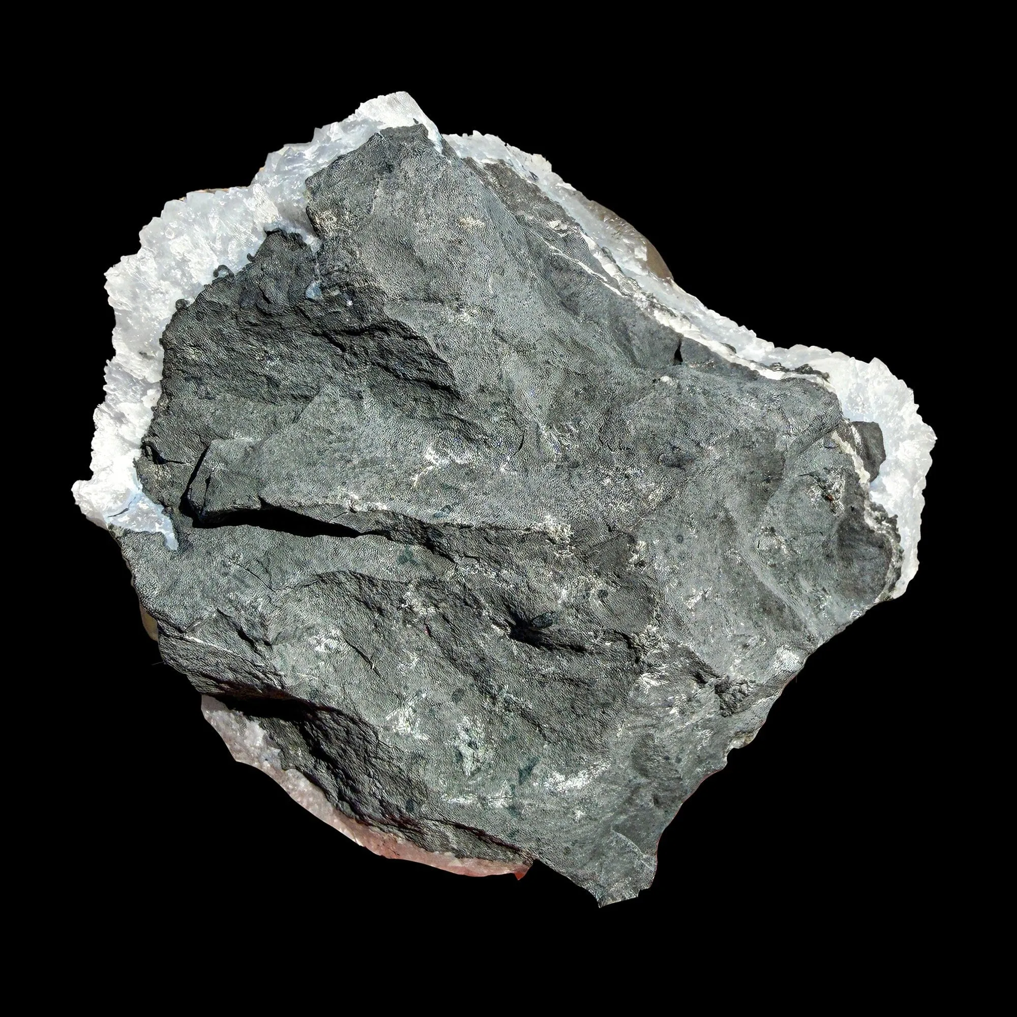 Rare Green Fluorite with Calcite on Sky Blue Chalcedony Fine Mineral Specimen – Large Display Collector Crystal from India - image 6