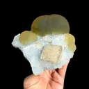 Rare Green Fluorite with Calcite on Sky Blue Chalcedony Fine Mineral Specimen – Large Display Collector Crystal from India - image 5