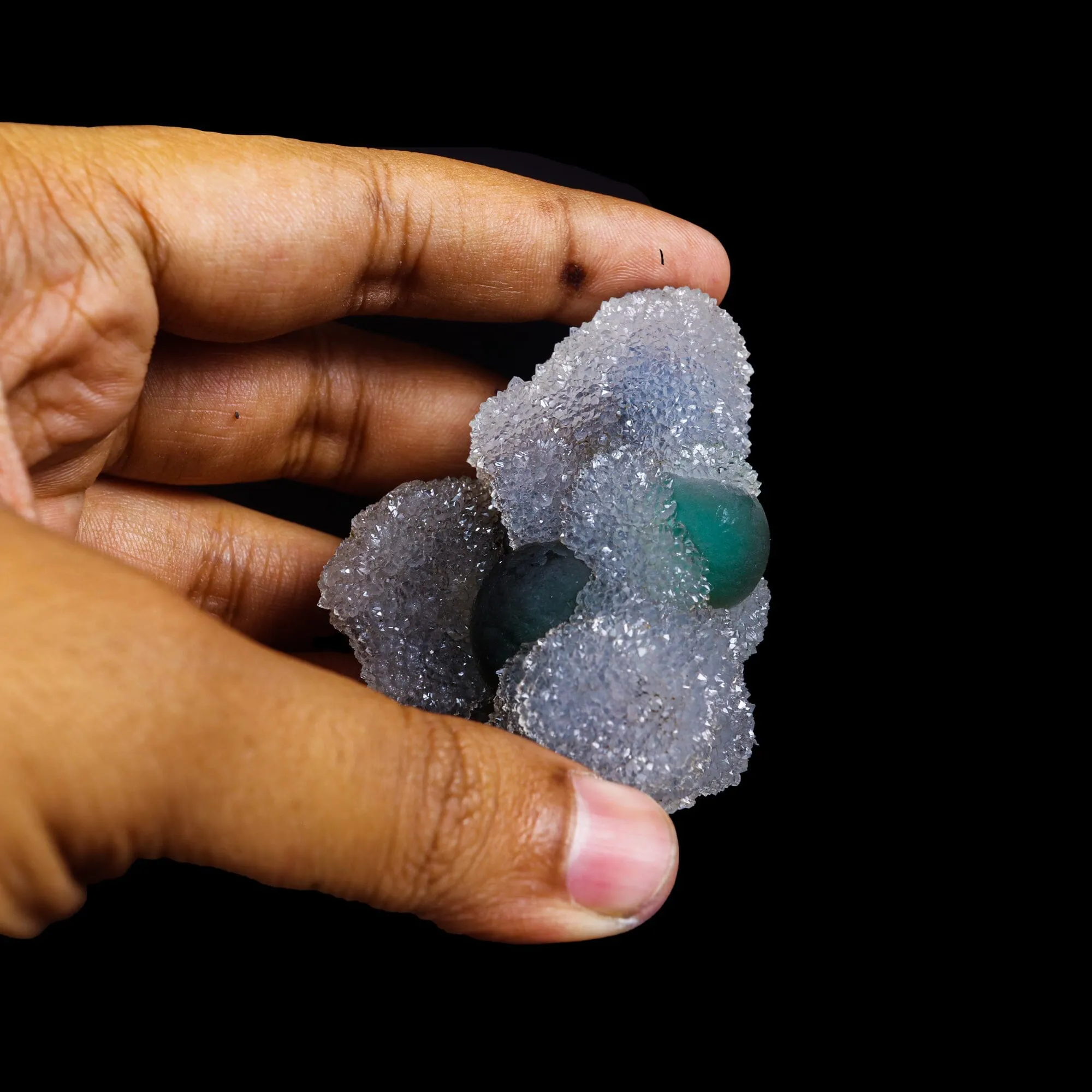 Rare Green Fluorite with MM Quartz Natural Mineral Specimen - image 7