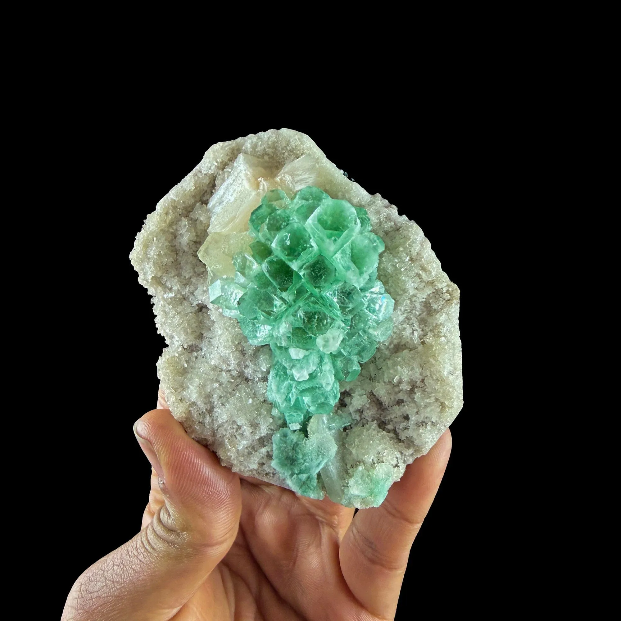 Rare Green Grape Apophyllite Crystal Cluster from Jalgaon, India Natural Collector Specimen - image 5