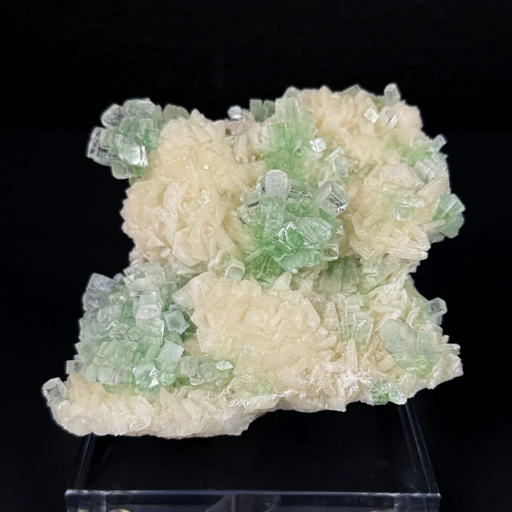 Rare Green Grape Apophyllite Crystal Cluster from Jalgaon, India Natural Collector Specimen image