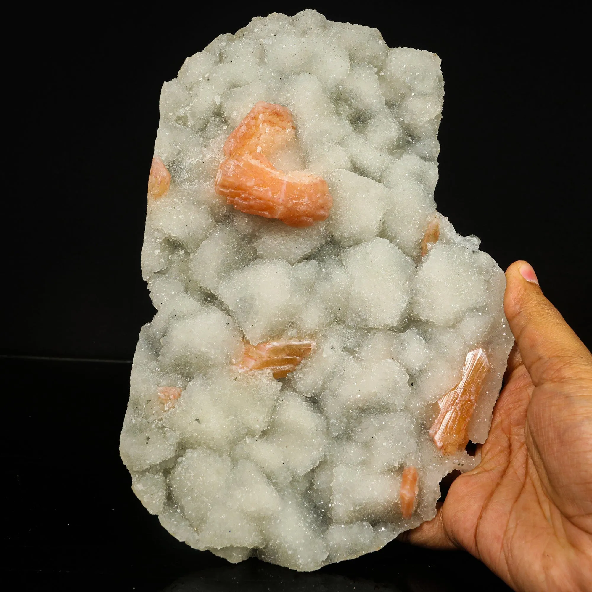 Rare green Julgoldite with pink Stilbite Natural Mineral Specimen - image 4