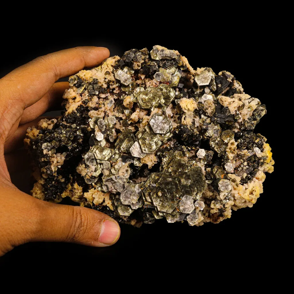 Rare Hexagon Mica with Feldspar Natural Mineral Specimen - image 4