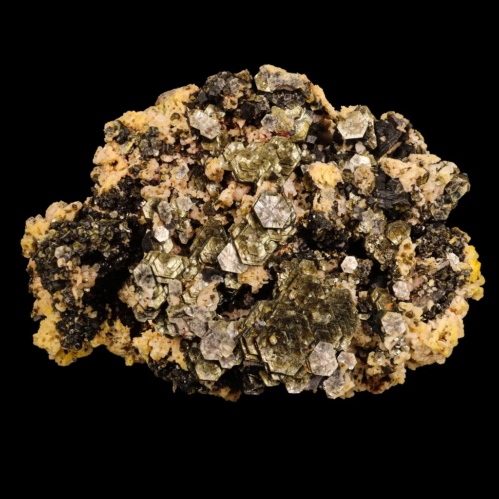 Rare Hexagon Mica with Feldspar Natural Mineral Specimen image