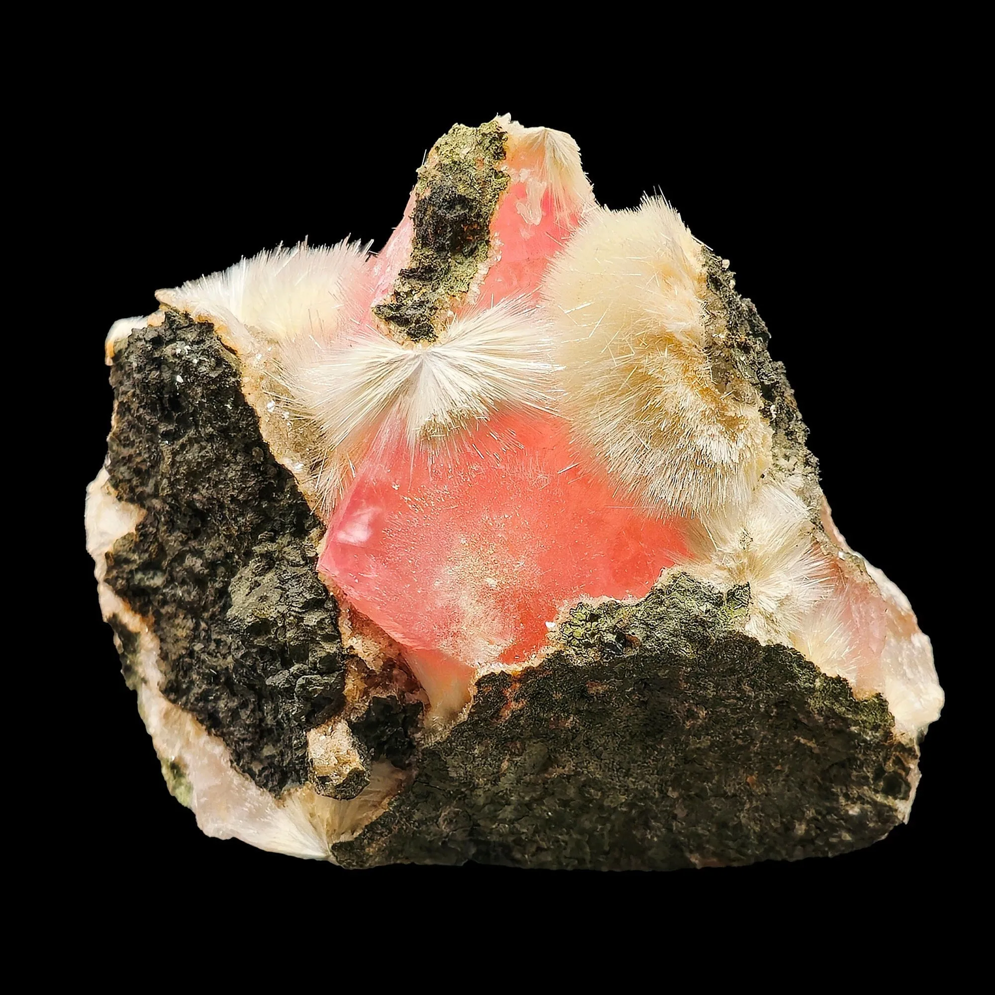 Rare Huge Calcite with Mesolite And Heulandite Natural Mineral Specimen. - image 2