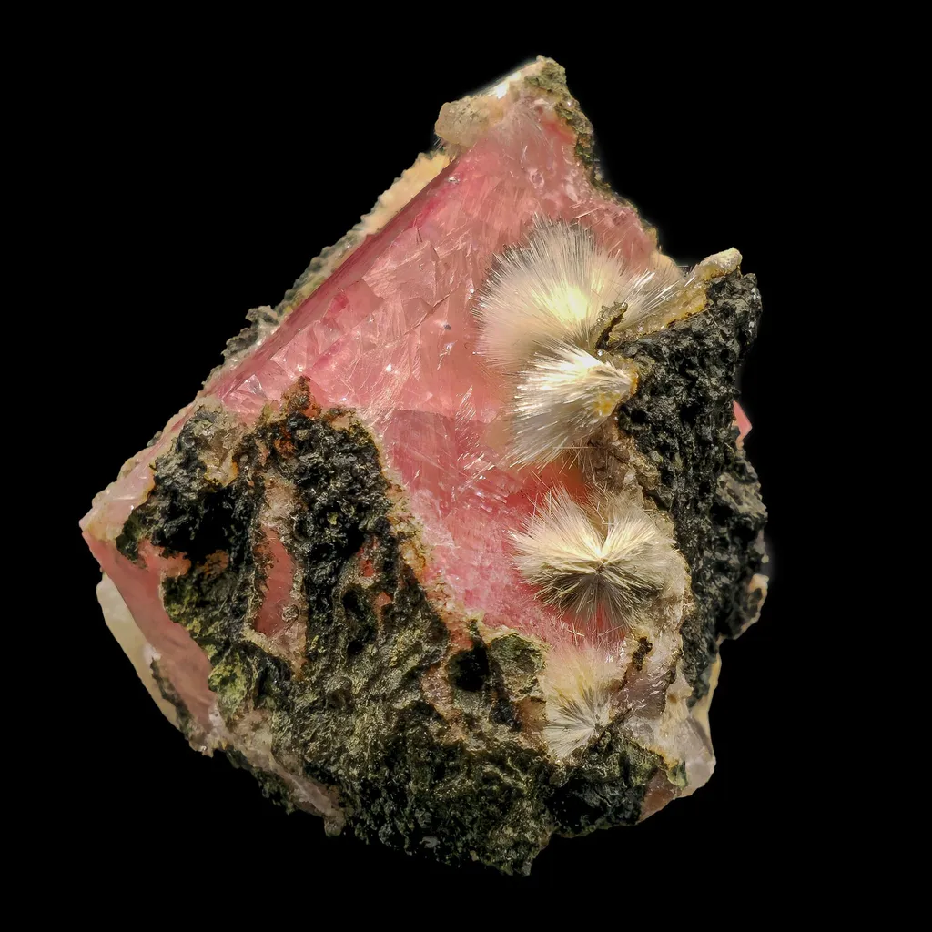 Rare Huge Calcite with Mesolite And Heulandite Natural Mineral Specimen. image