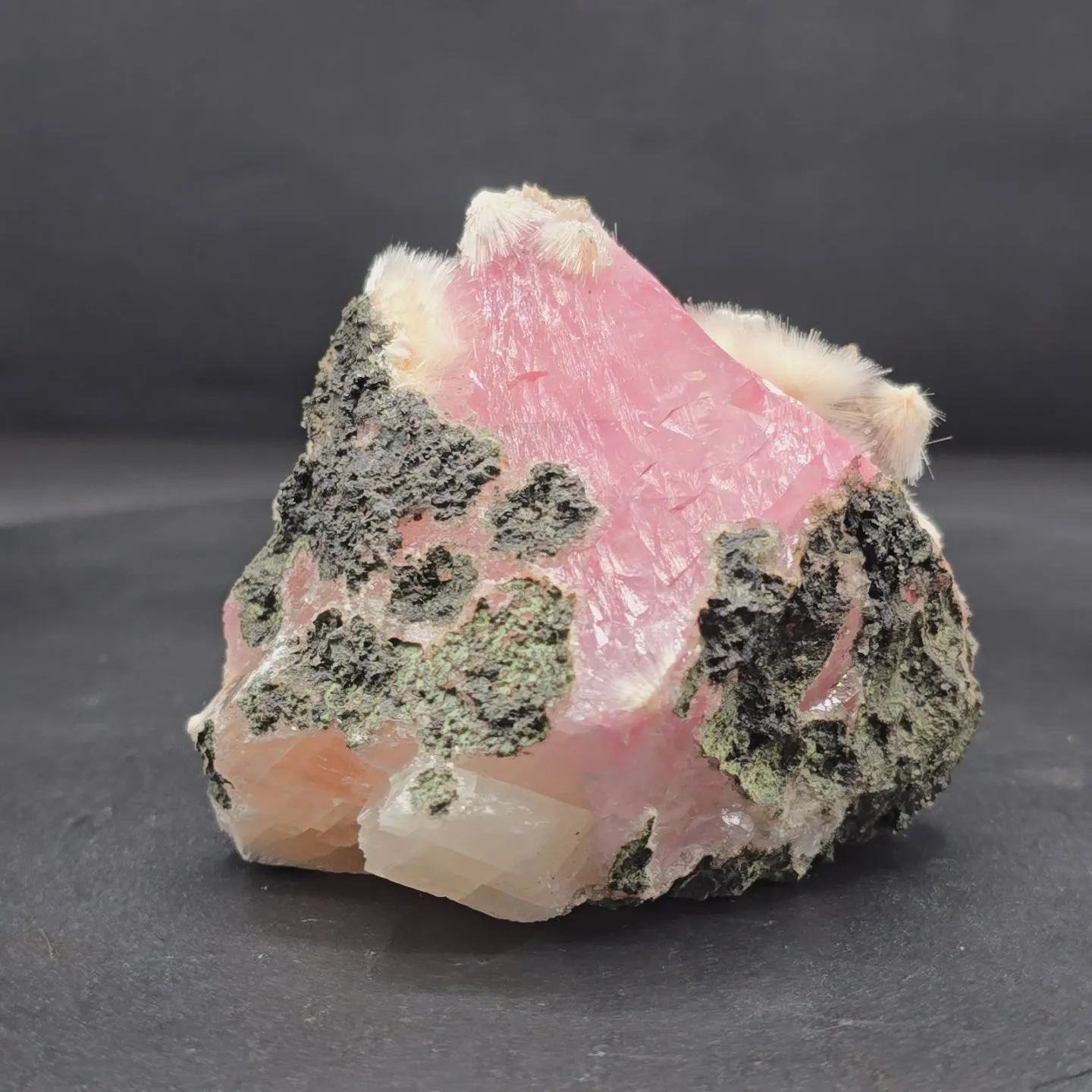 Rare Huge Calcite with Mesolite And Heulandite Natural Mineral Specimen. - image 5