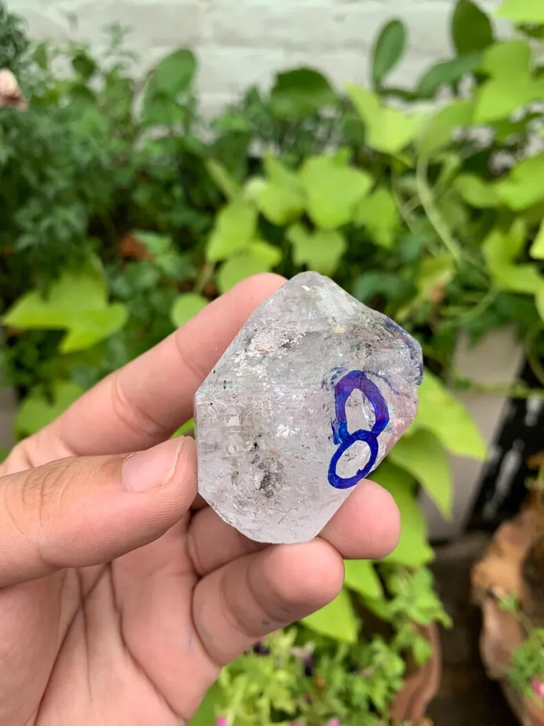 Rare Huge Herkimer Enhydro Diamond Quartz Crystal from Pakistan - image 6