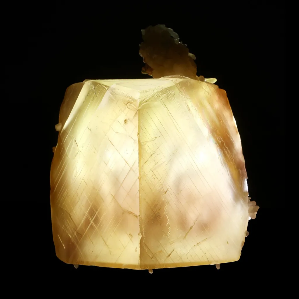 Rare Huge Honey Calcite with Stilbite – Collector Display Mineral Specimen from Jalgaon - image 2