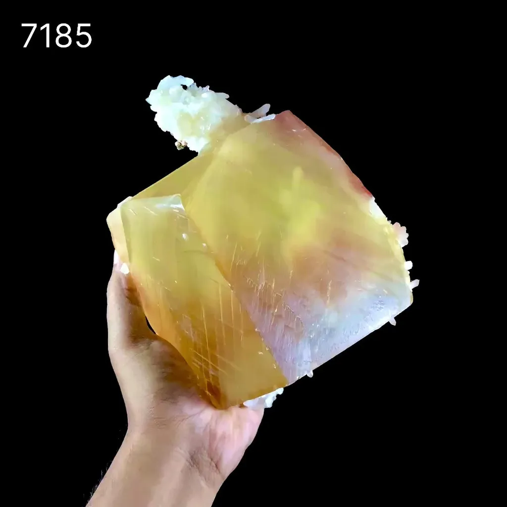 Rare Huge Honey Calcite with Stilbite – Collector Display Mineral Specimen from Jalgaon - image 8