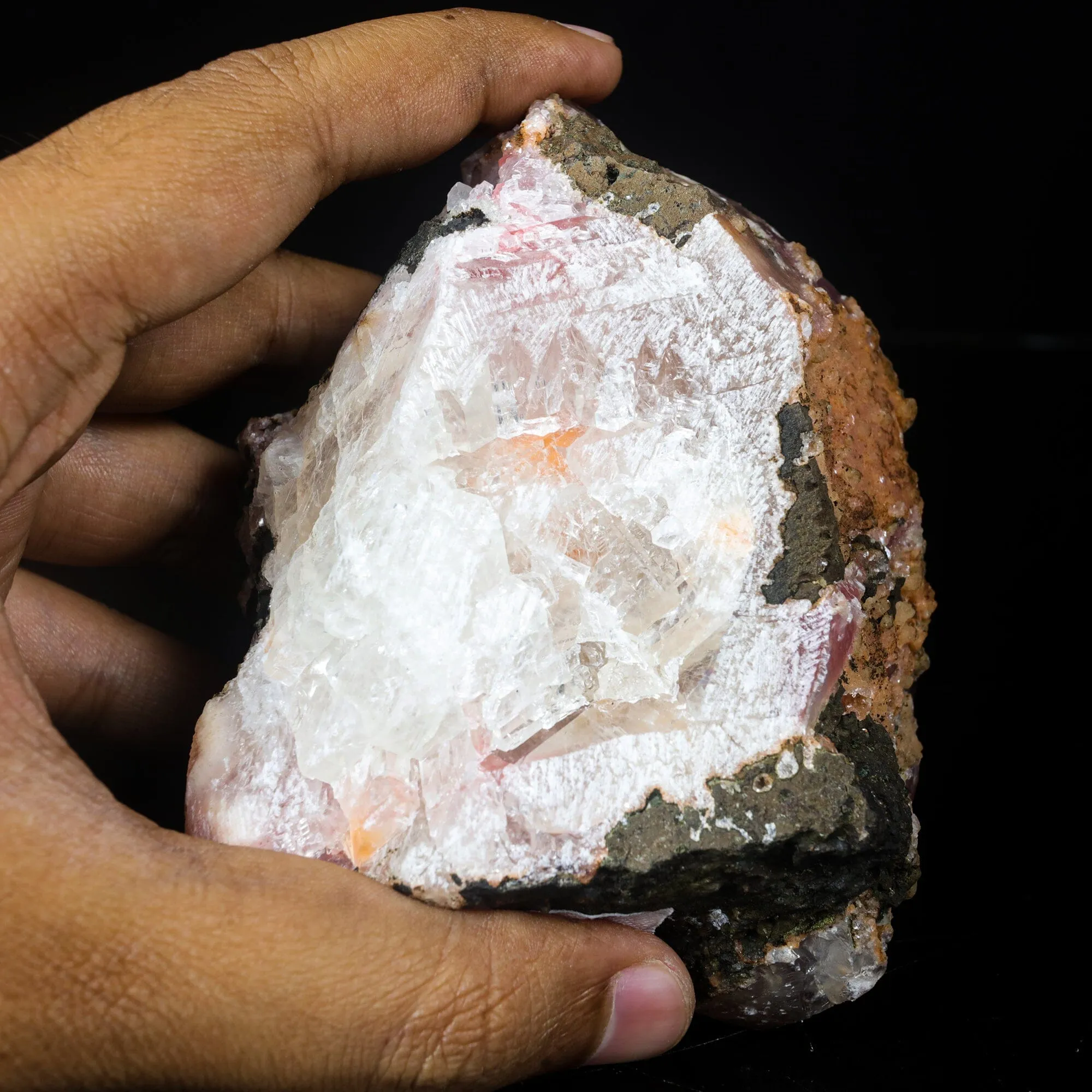 Rare Huge Moldy Raspberry Calcite with Mesolite Natural Mineral Specimen. - image 8