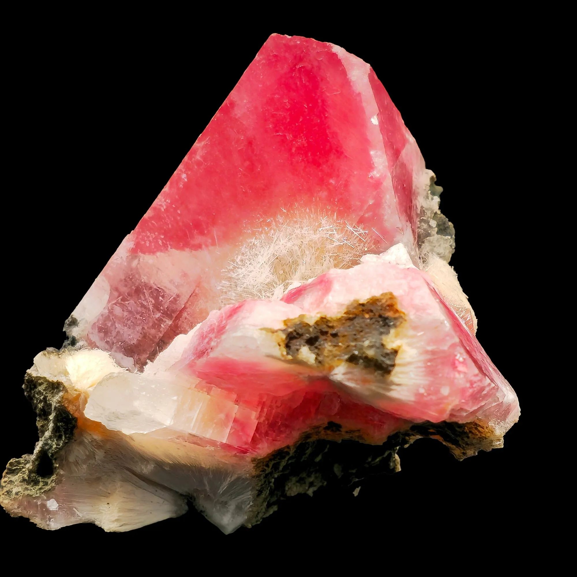 Rare Huge Moldy Raspberry Calcite with Mesolite Natural Mineral Specimen. - image 1