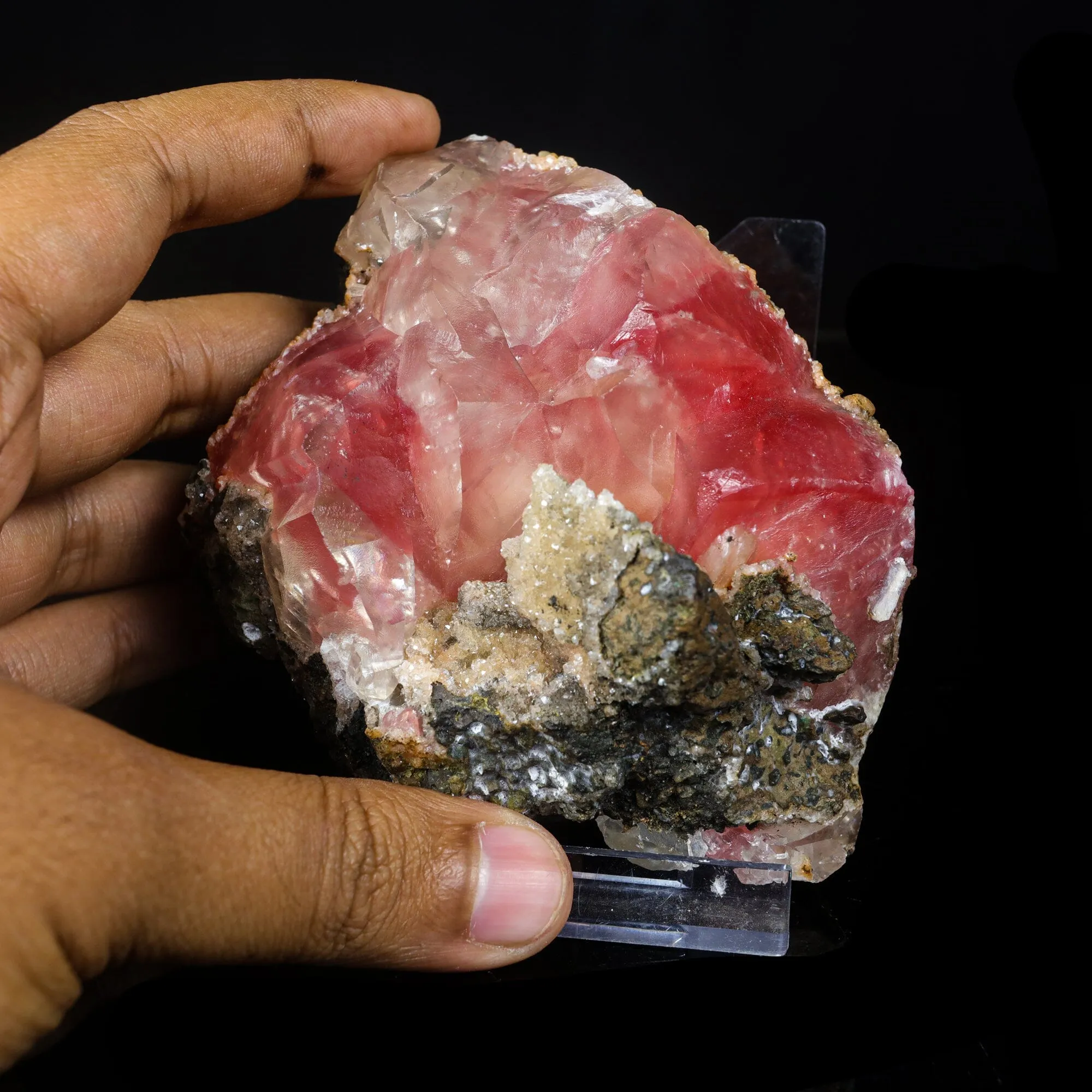 Rare Huge Moldy Raspberry Calcite with Mesolite Natural Mineral Specimen. - image 7