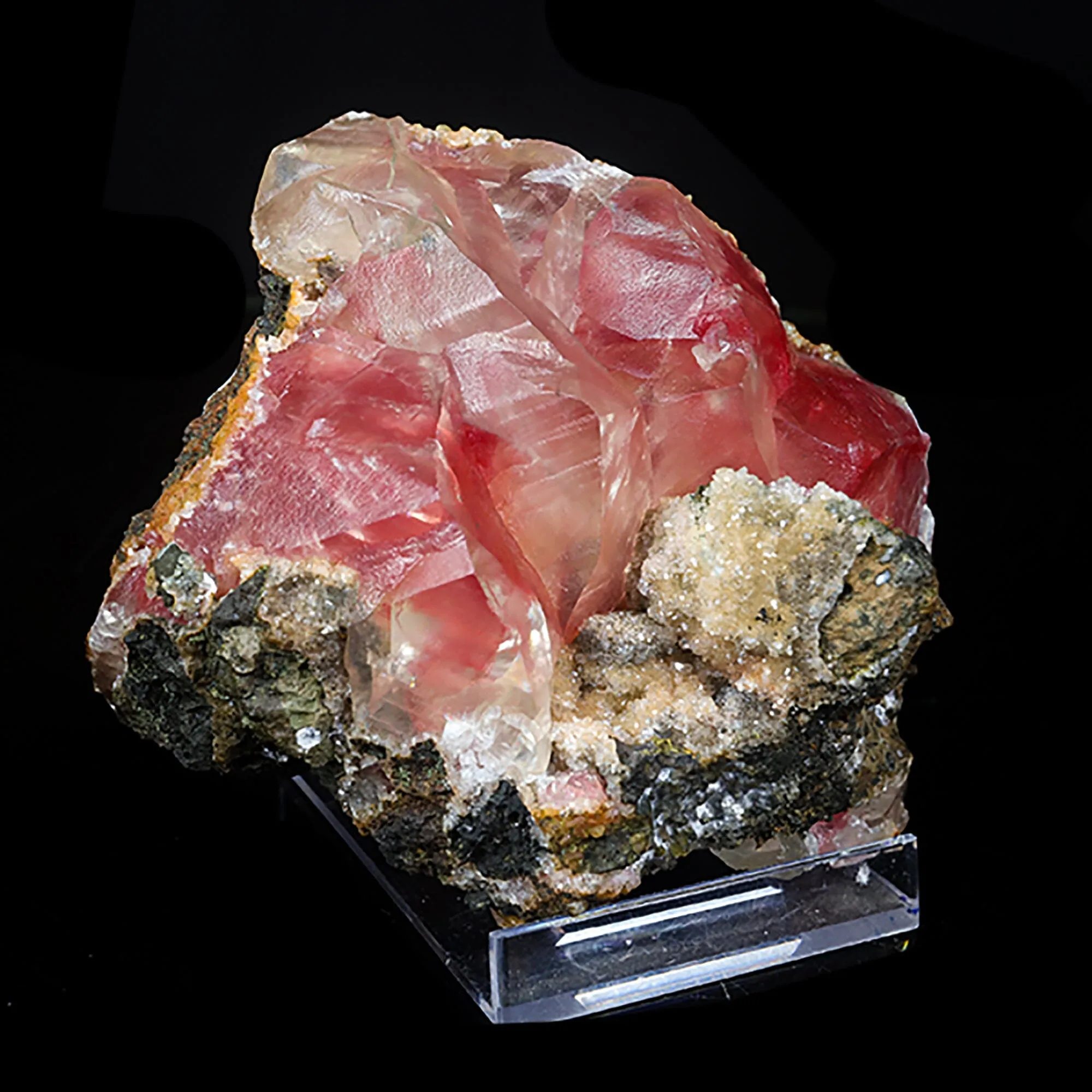 Rare Huge Moldy Raspberry Calcite with Mesolite Natural Mineral Specimen. - image 6
