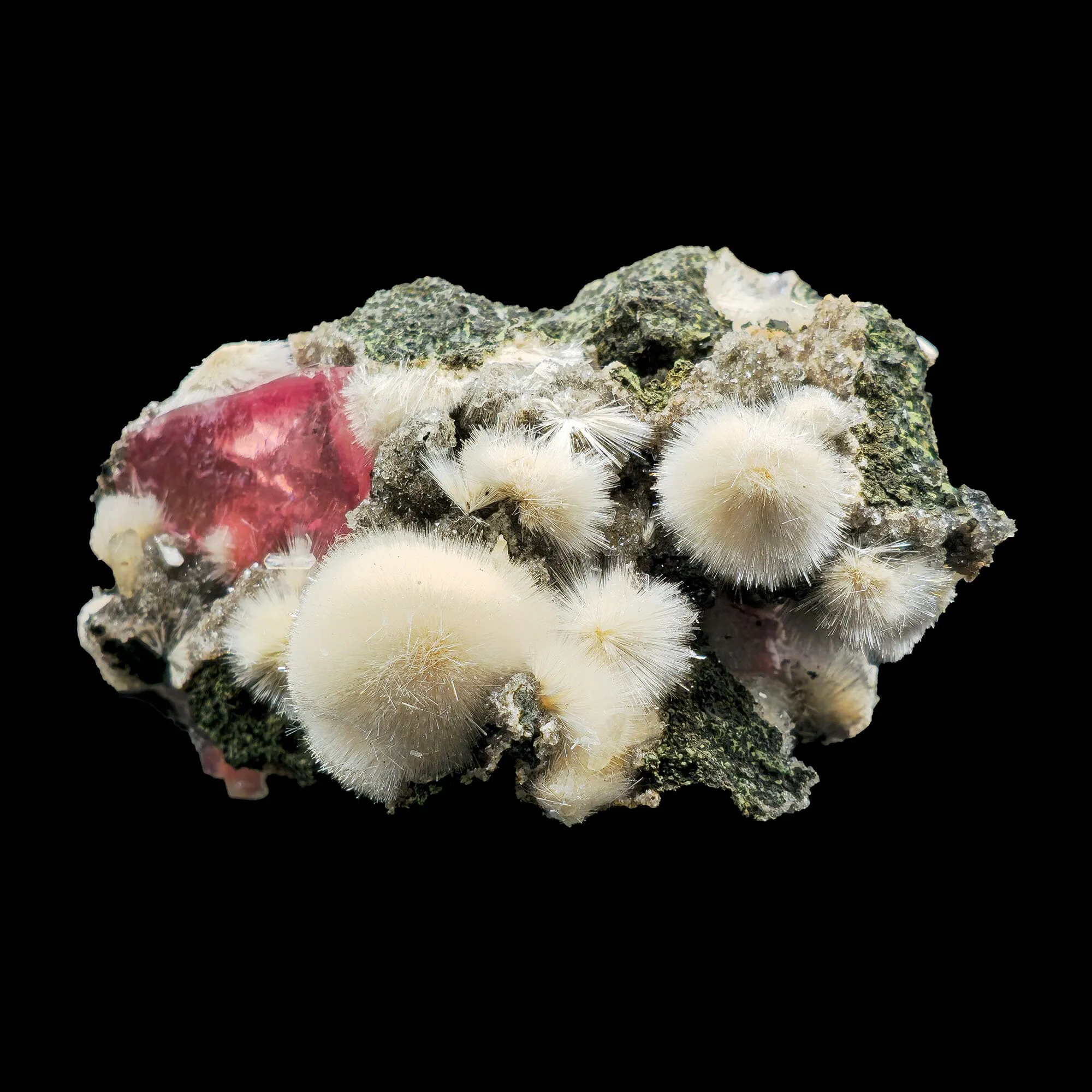 Rare Huge Moldy Raspberry Calcite with Mesolite Natural Mineral Specimen. - image 4