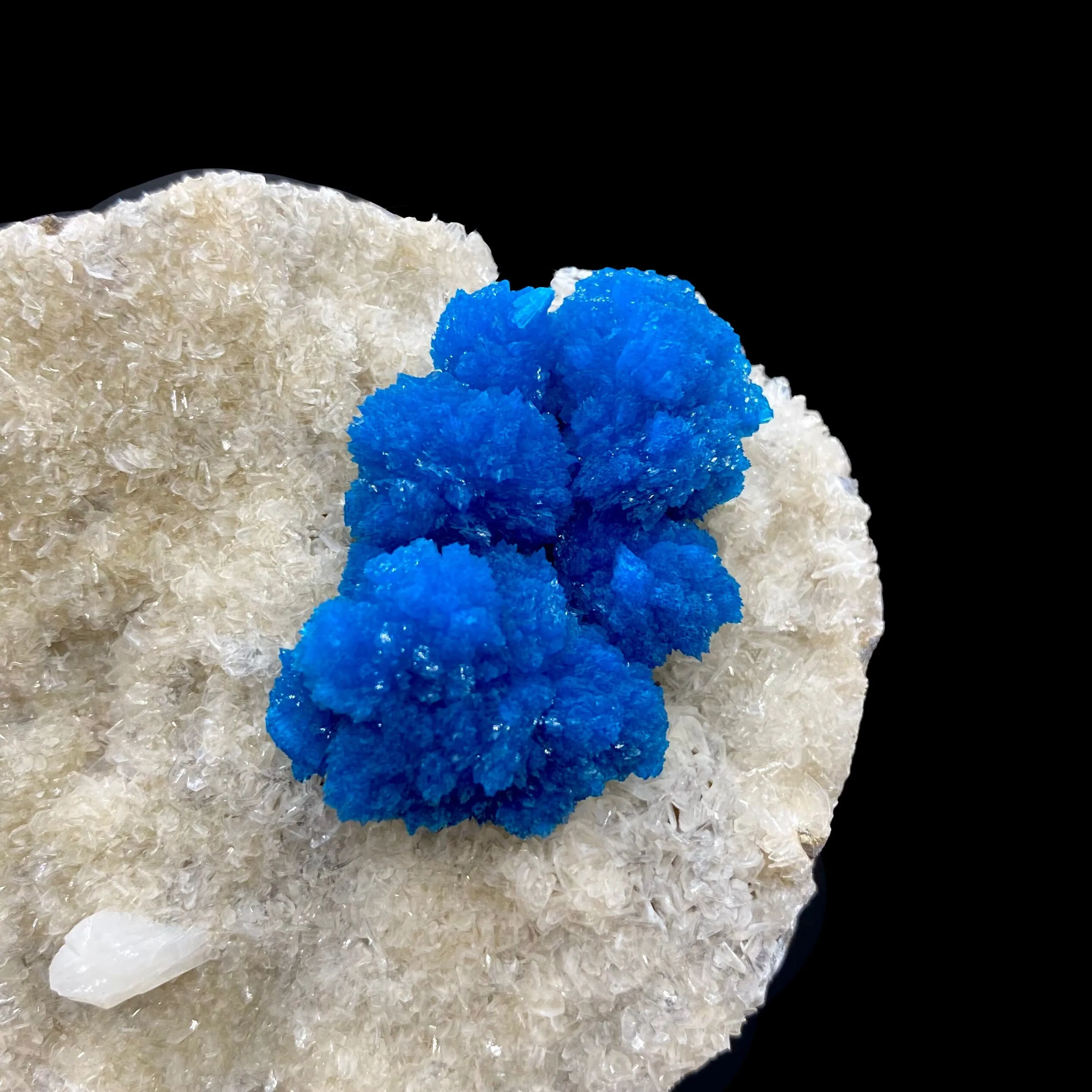 Rare Indian Cavansite Crystal Cluster with Stilbite on Heulandite Matrix – Pune, India DK171 - image 3