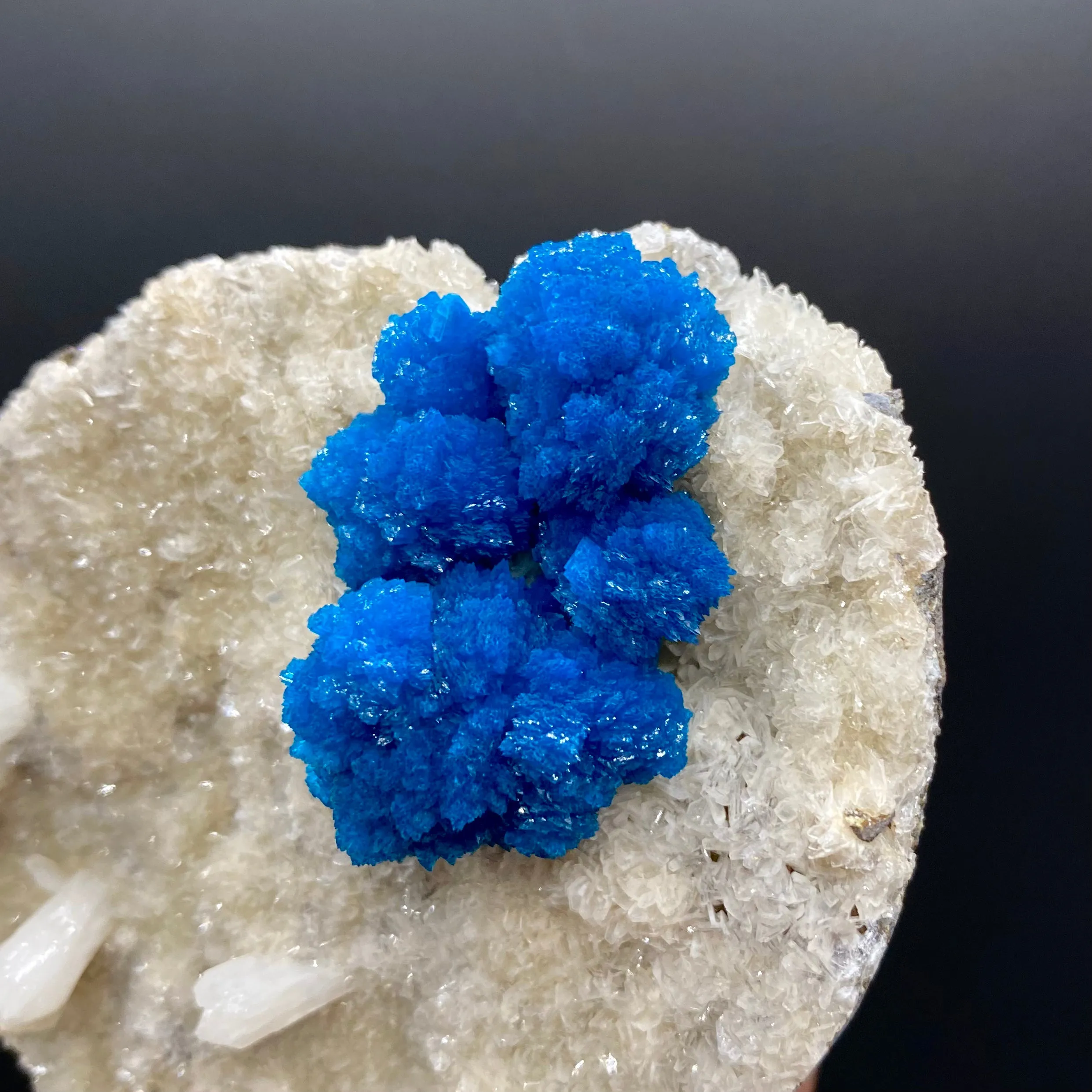Rare Indian Cavansite Crystal Cluster with Stilbite on Heulandite Matrix – Pune, India DK171 - image 2