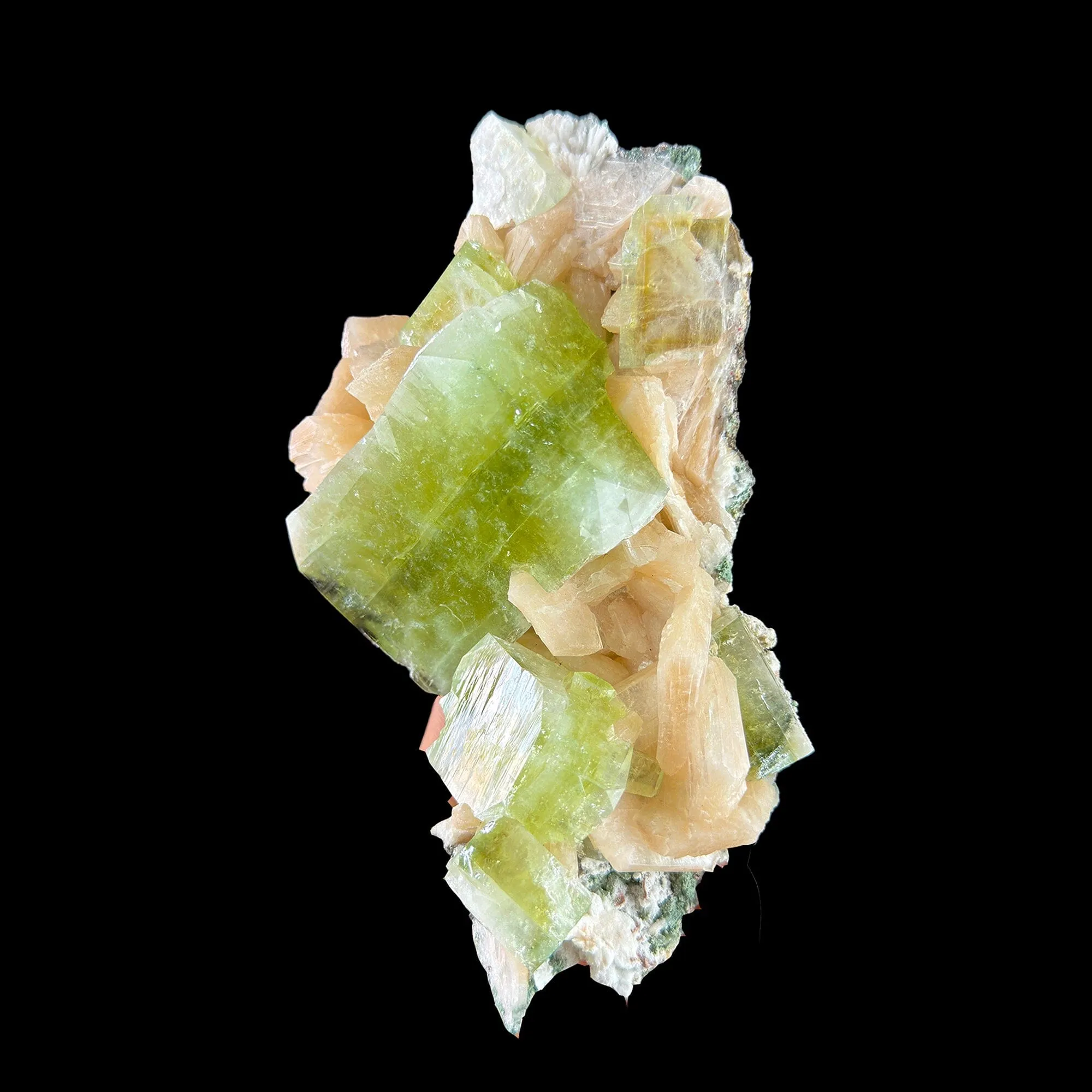 Rare Indian Green Apophyllite Stilbite Crystal Cluster – Natural Zeolite Mineral Specimen from Nashik, India - image 2