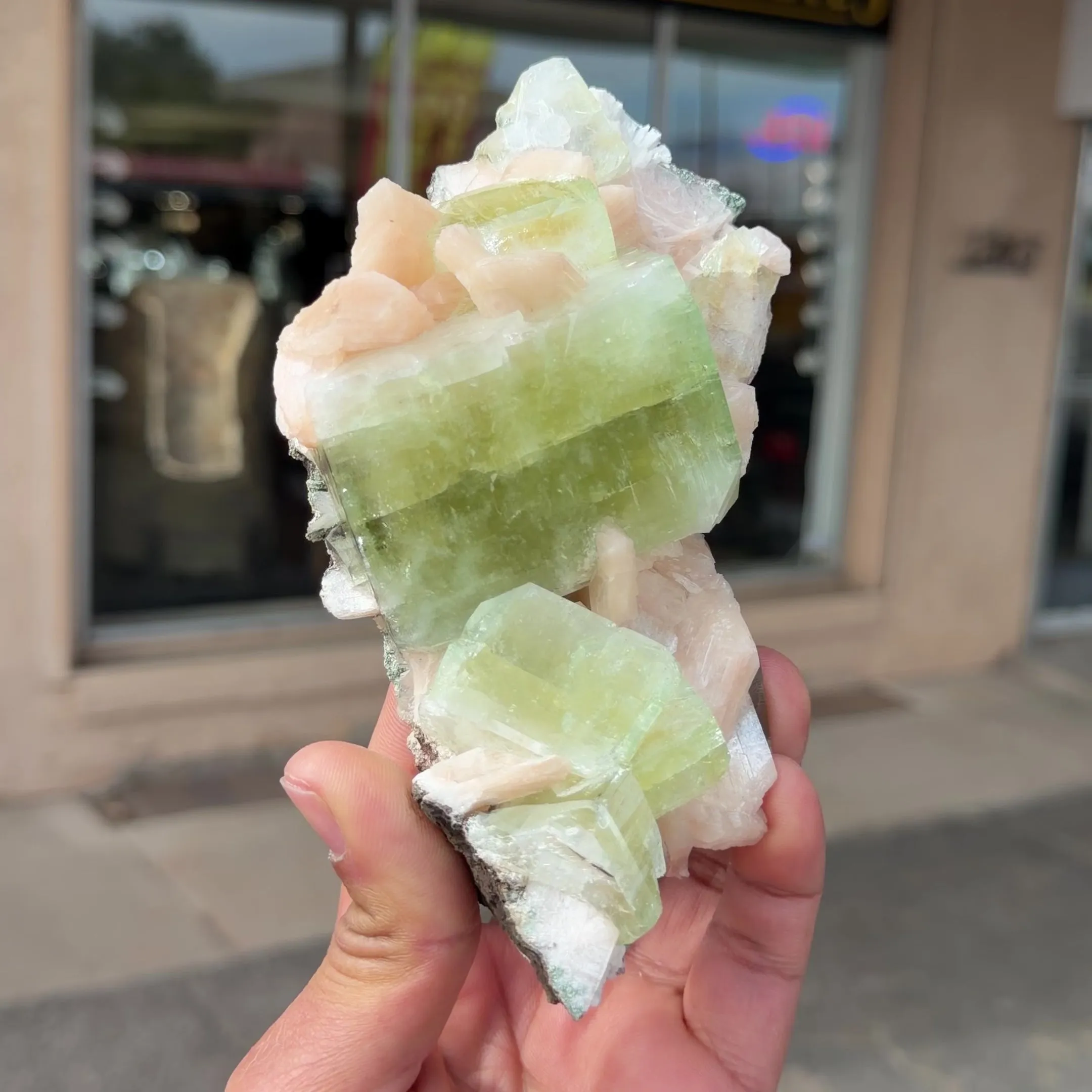 Rare Indian Green Apophyllite Stilbite Crystal Cluster – Natural Zeolite Mineral Specimen from Nashik, India - image 6