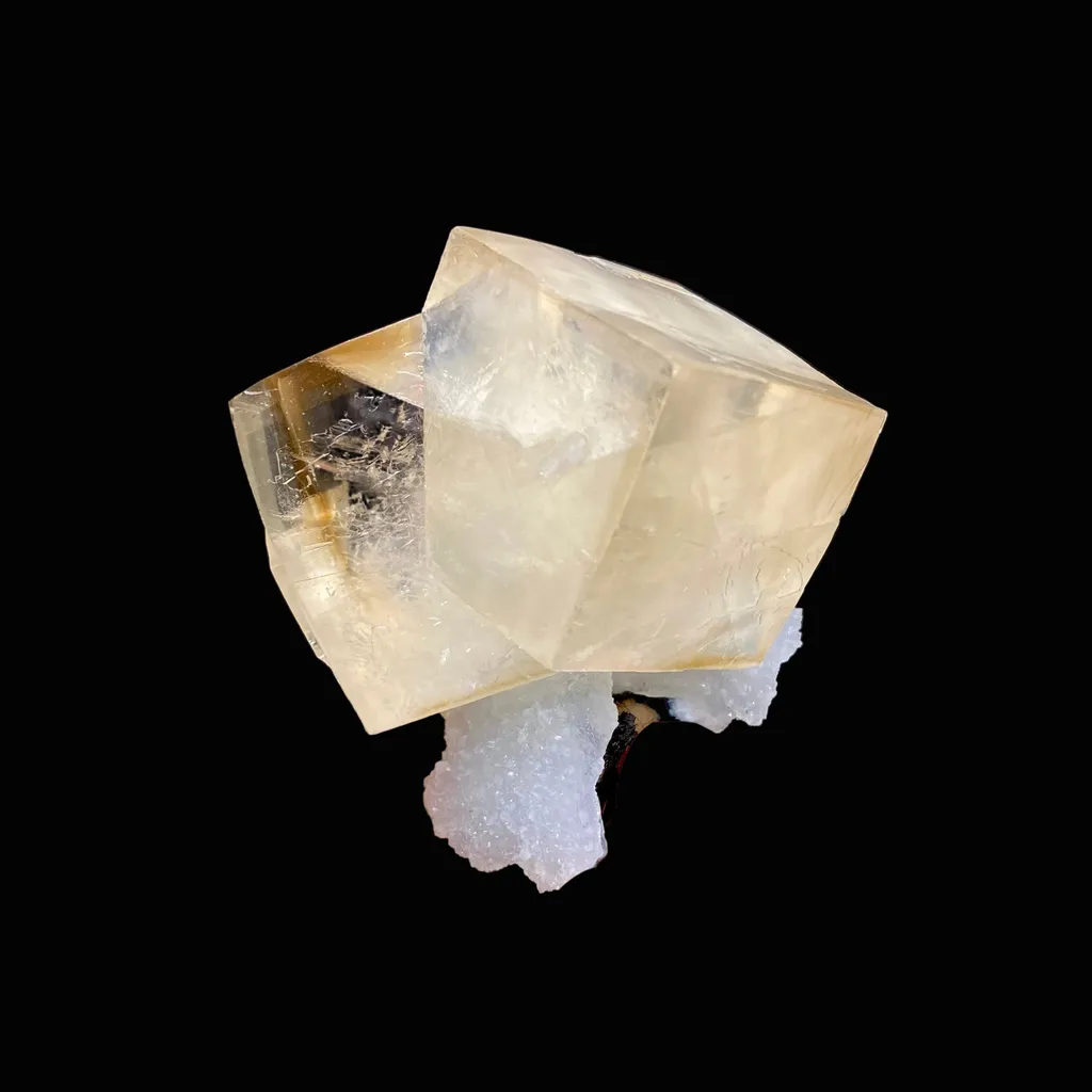 Rare Indian Zeolite Calcite on Chalcedony Stalactite – Jalgaon Conjoined Crystal Specimen DK166 image