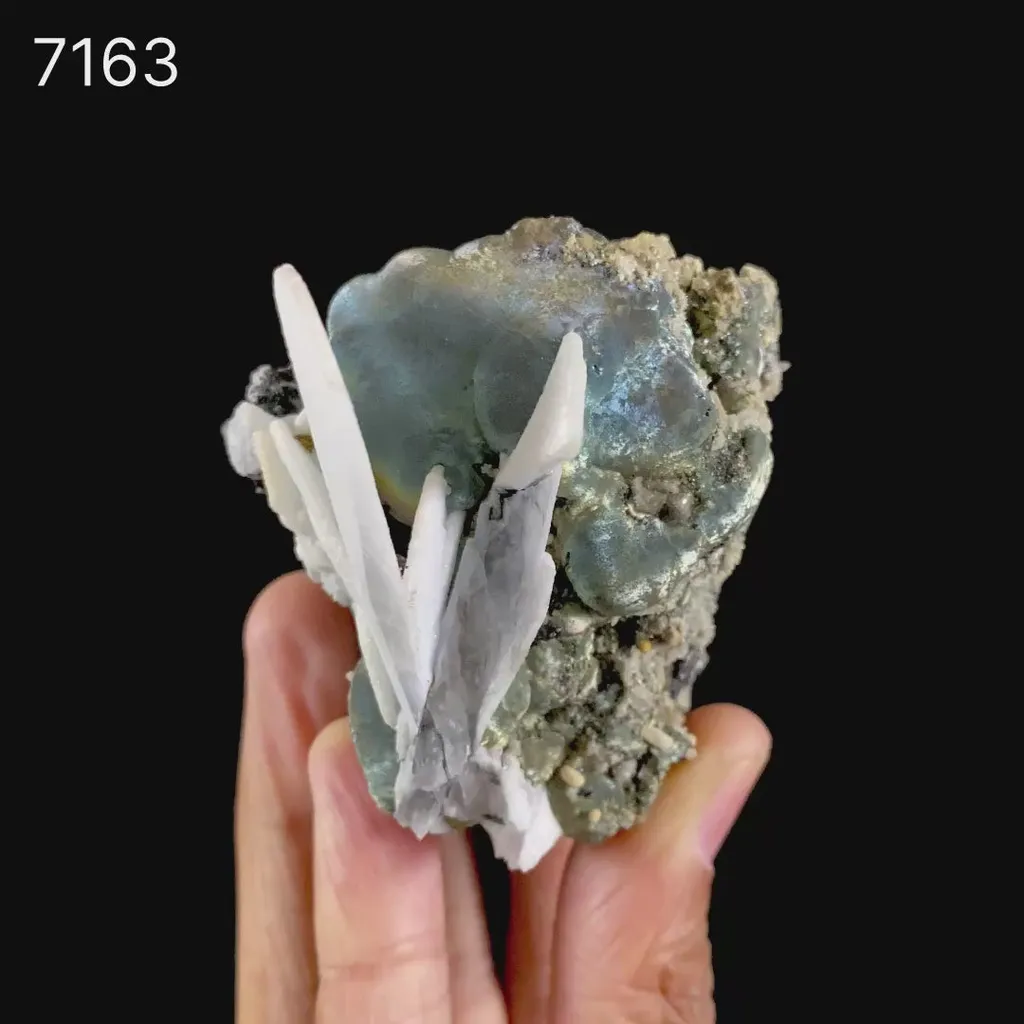 Rare Iridescent Pyrite with Calcite , Babingtonite – UV Reactive Collector Display Mineral Specimen from Mumbai - image 2