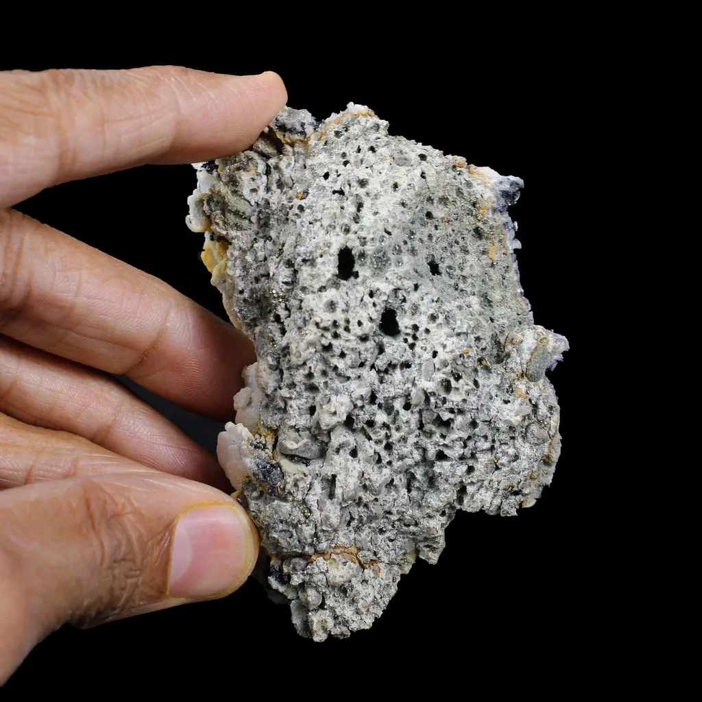 Rare Iridescent Pyrite with Calcite , Babingtonite – UV Reactive Collector Display Mineral Specimen from Mumbai - image 6