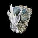 Rare Iridescent Pyrite with Calcite , Babingtonite – UV Reactive Collector Display Mineral Specimen from Mumbai - image 1