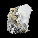 Rare Iridescent Pyrite with Calcite , Babingtonite – UV Reactive Collector Display Mineral Specimen from Mumbai - image 4