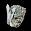 Rare Iridescent Pyrite with Calcite , Babingtonite – UV Reactive Collector Display Mineral Specimen from Mumbai - image 6