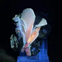 Rare Iridescent Pyrite with Calcite , Babingtonite – UV Reactive Collector Display Mineral Specimen from Mumbai - image 3