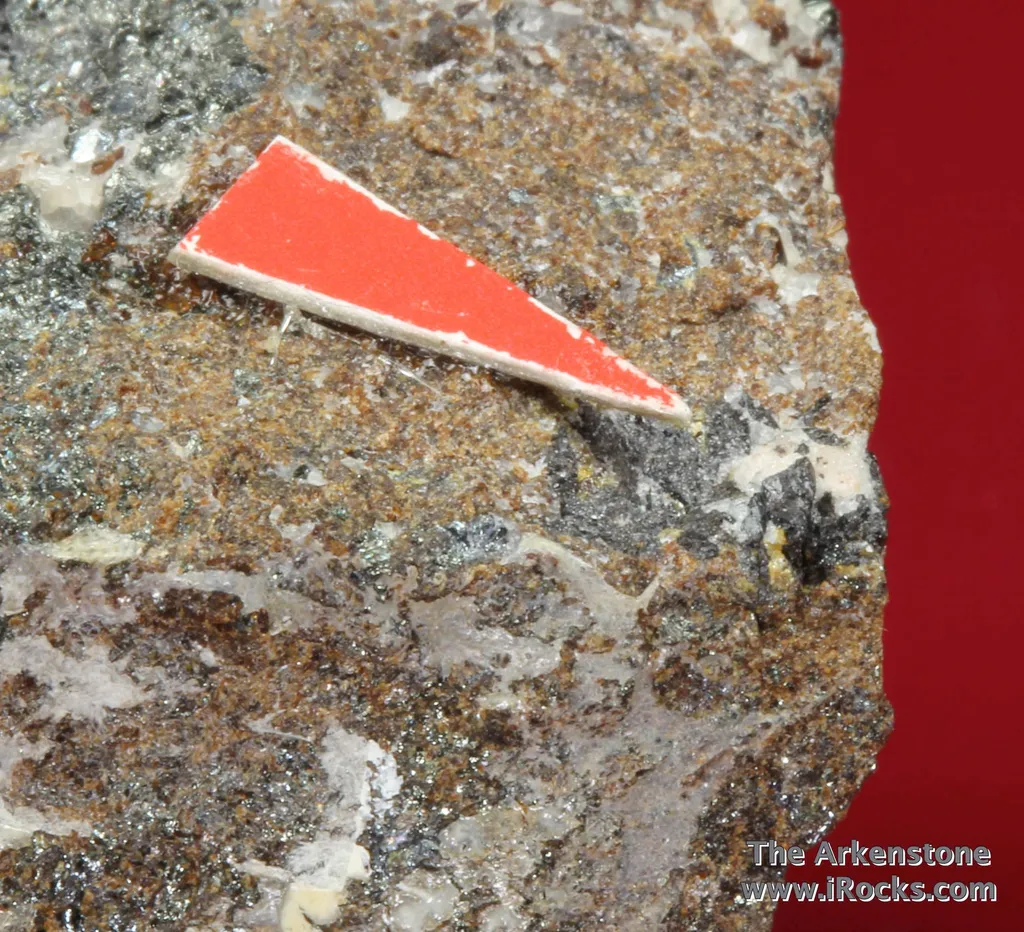 Rare Joesmithite (type locality) with Hematite, Berzeliite and Calcite - image 3