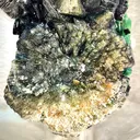 Rare Marshy Green Disco Apophyllite Sunflower Cluster with Okenite Inclusions & Chalcedony Matrix - Premium Indian Zeolite Specimen - image 2