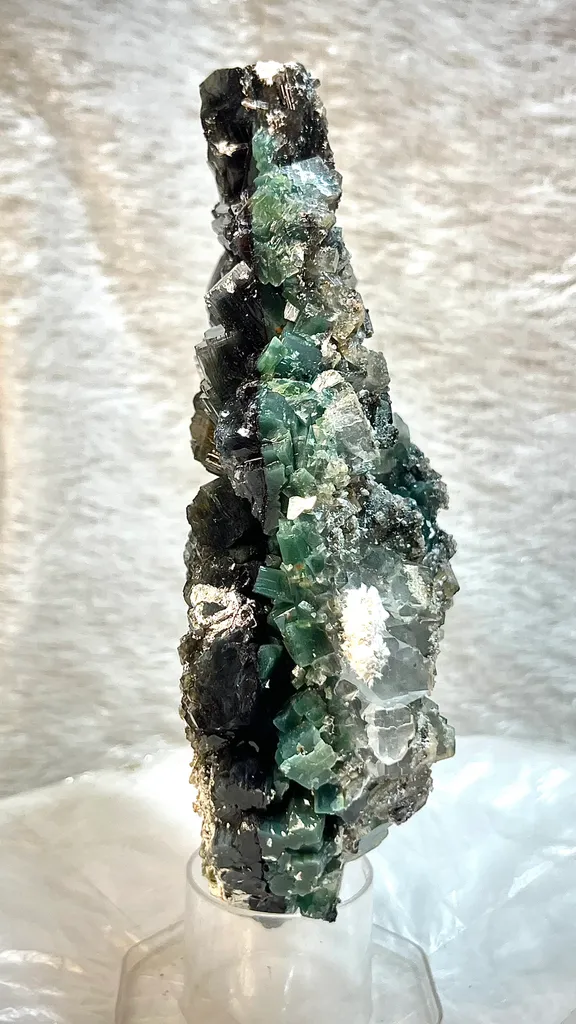 Rare Marshy Green Disco Apophyllite Sunflower Cluster with Okenite Inclusions & Chalcedony Matrix - Premium Indian Zeolite Specimen - image 4