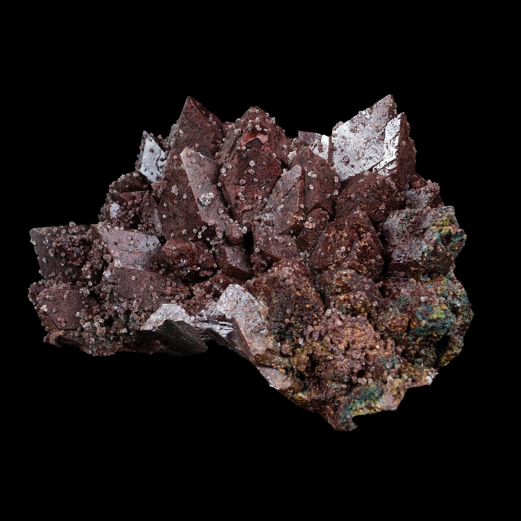 Rare Marshy Sharp Terminated Red-Brown Hematite Apophyllite Cluster – Natural Indian Zeolite Mineral Specimen - image 2